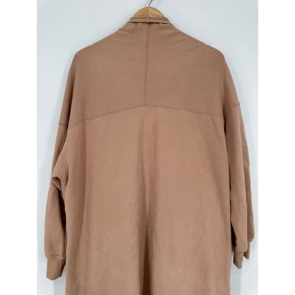 Free People Red Eye Cardigan Oversized Open Front Longline Duster Sweater, Tan - Picture 8 of 15